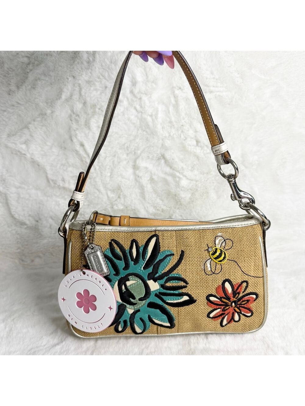 y2k COACH Vintage Bumble Bee Floral Mini Bag Demi